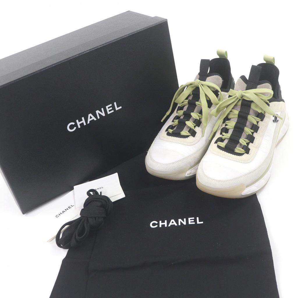 Отличные кроссовки CHANEL с низким вырезом 20K Знак COCO Бежевая замша мужские 39 G35617 Б/у