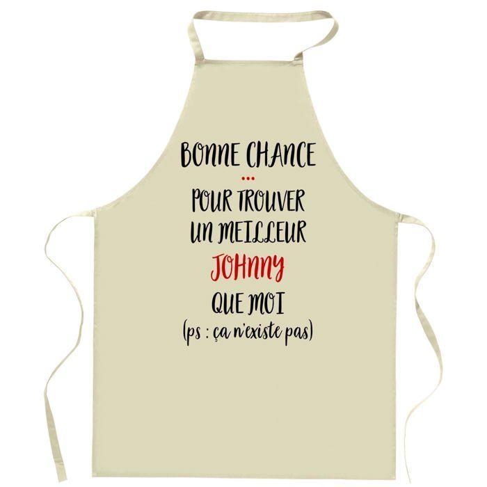 Tablier de cuisine - Planetee Johnny « Ça n'existe pas » - Coton résistant - Impression France DTG - Liens ajustables