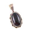 Natural Bloodstone Gemstone 925 Solid Sterling Silver TwoTone Pendant 1.50" d1D61