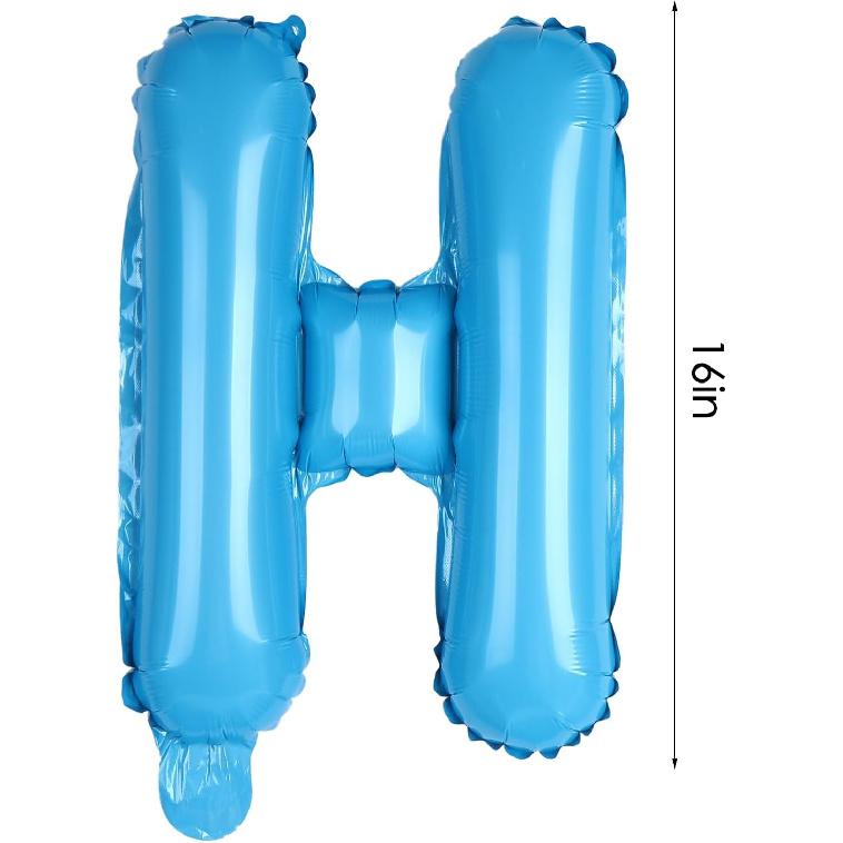 Light Blue Happy Birthday Balloons Banner 16 Inch Mylar Foil Letters Birthday Sign Banner Bunting Reble for Girls Boys Kids & Adults Birthday