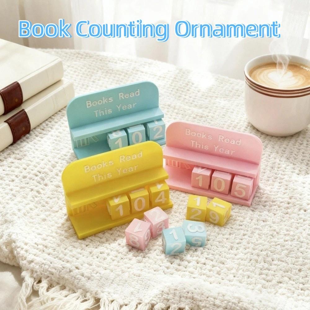 3D Printed Book Read Counter Plastic Reading Goal Display This Year Book Tracker Wear Resist Reading Log Library Decor