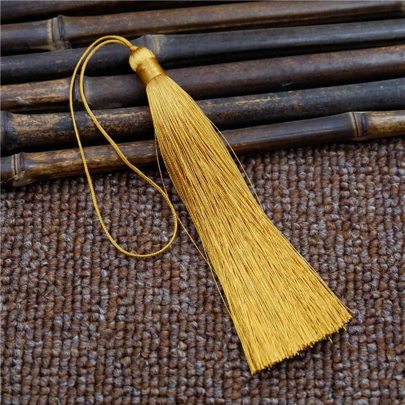 12 см ледяной шелковый бахрома Suizi антикварный длинный подвесной веер с шипами древний ципао ханфу бахрома кулон ручной работы аксессуары