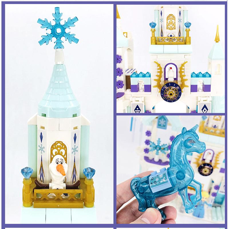 Frozen Dream Princess Elsa Ice Castle Princess Magic Castle Set Building Blocks Gift Toys