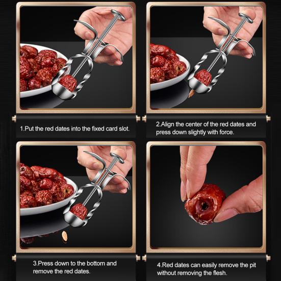 Портативный кухонный инструмент Cherry Pitter из нержавеющей стали, легкий инструмент для удаления оливковых косточек, фруктов, красных дат, Corer