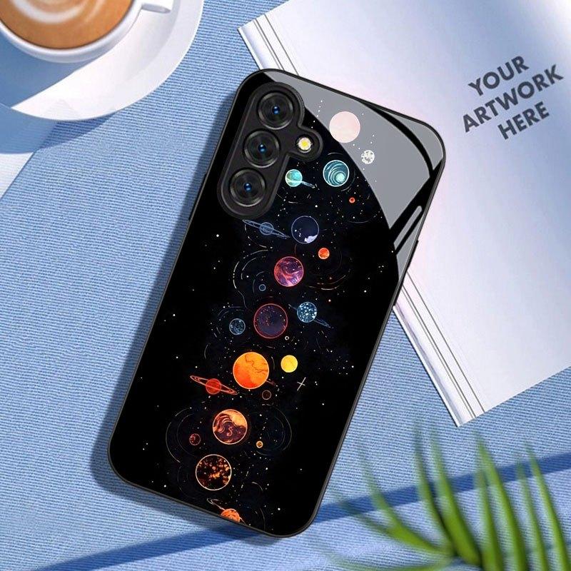 Чехол для телефона Стеклянный ТПУ Чехол для телефона для Samsung Galaxy S26 S25 S24 S23 S22 S21 FE Ultra Plus Ударопрочный Космические Планеты