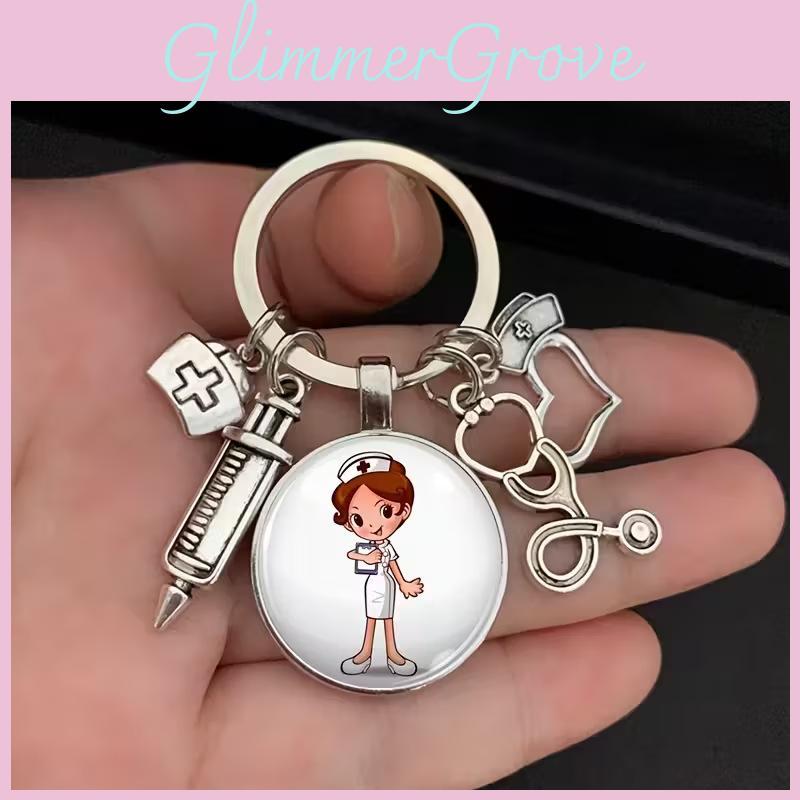 Брелок Медсестры Стоматологической Помощи С Медицинским Шприцем И Стетоскопом Для Подарка И Празднования