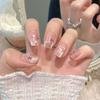 Нежный Градиентный Маникюр Кошачий Глаз с Акцентами-Бабочками