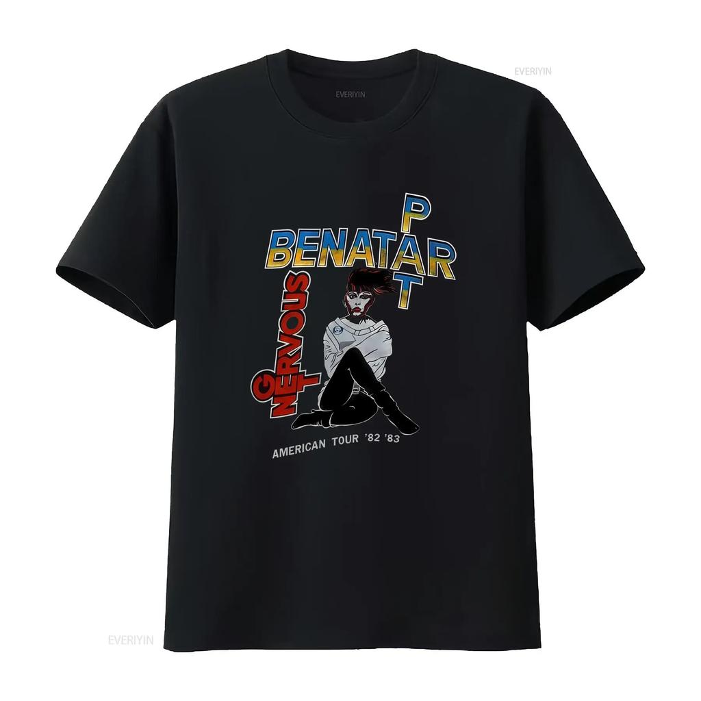 Vintage Nervous Pat Benatar American Tour 82 83 Black T Shirt Sizes S 5xl Retro Rock Concert Vintage Streetwear