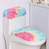 Мягкий плюшевый набор чехлов для крышки унитаза, радужный цвет, эластичные края, машинная стирка, легко надевается