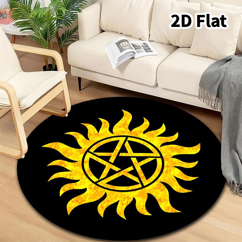 Supernatural Round Area Rug Carpet Rug For Living Room Bedroom Sofa Playroom Decor Nonslip Floor Mat