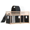 Bunk Bed with Slide and Curtains White and Black 80 x 200 cm