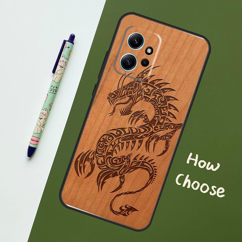 Turtle Elephant Dragon Wood Case For Xiaomi Redmi Note 12 11 10 9 Pro 12S 11S 10S 9S Back Cover For Redmi 12 9C 10C 12C