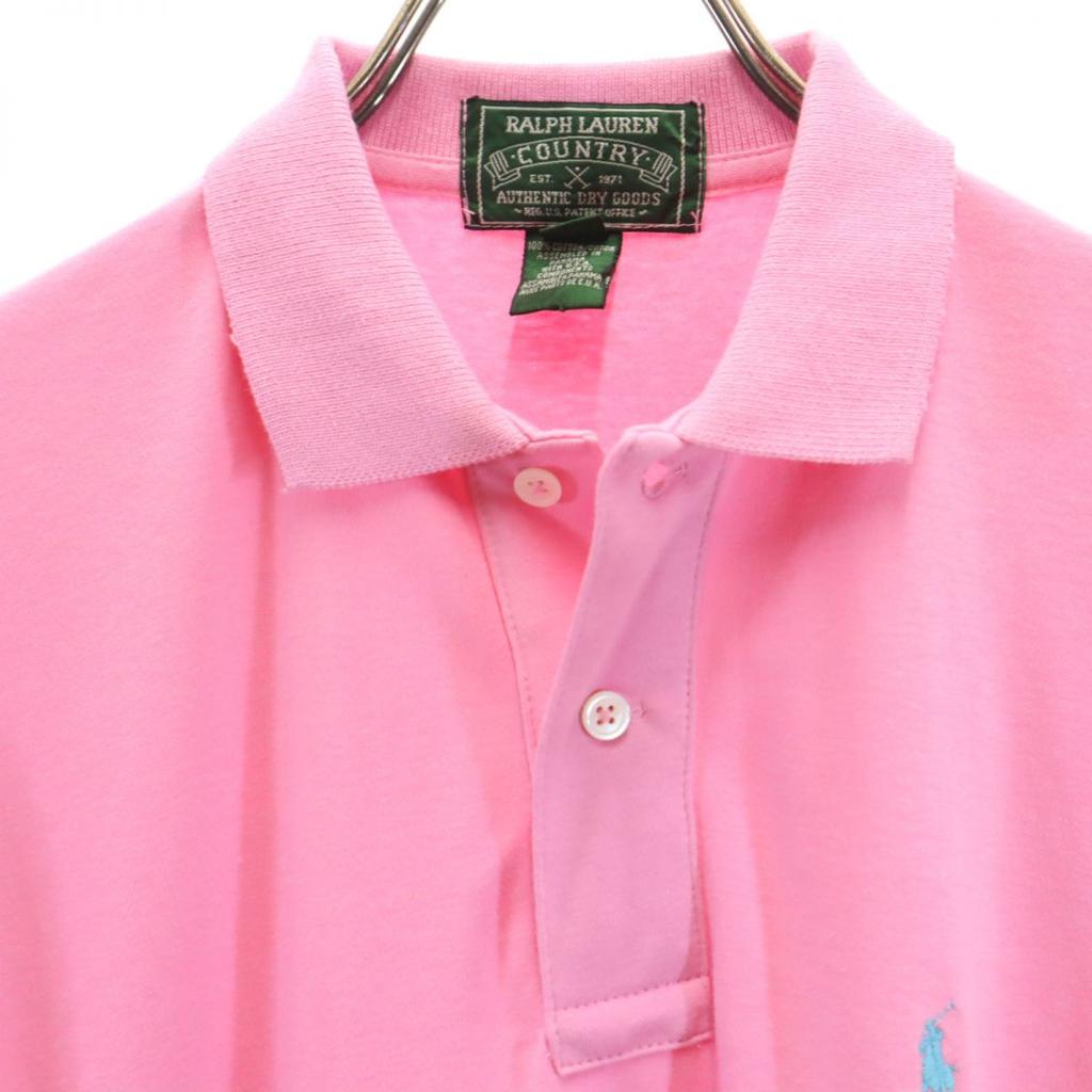 RALPH LAUREN COUNTRY 80s 90s Polo Country Short Sleeve Polo Shirt S Pink Men's Used