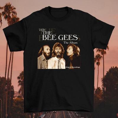 Группа Bee Gees Футболка с коротким рукавом Хлопок Черный Унисекс Унисекс Размер S-5XL Футболка Унисекс