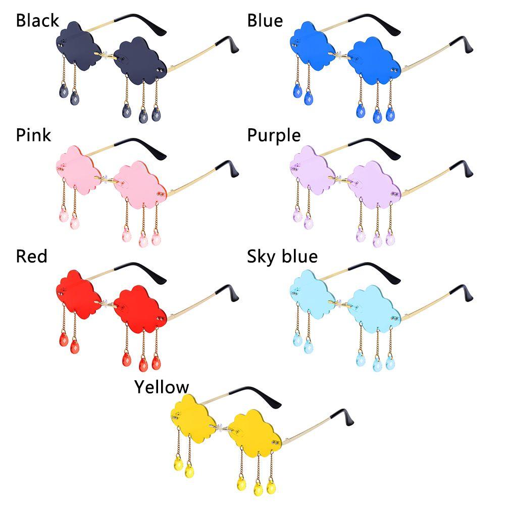 Cloud Shaped Shades Steampunk Sunglasses Disco Glasses Rimless Sunglasses Clouds Tassel Sunglasses