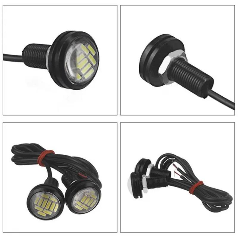 2Pcs/set LED Light Daytime Running Fog Lights 15W 12 Leds 23MM Reversing Parking Signal Lamp Waterproof 12V
