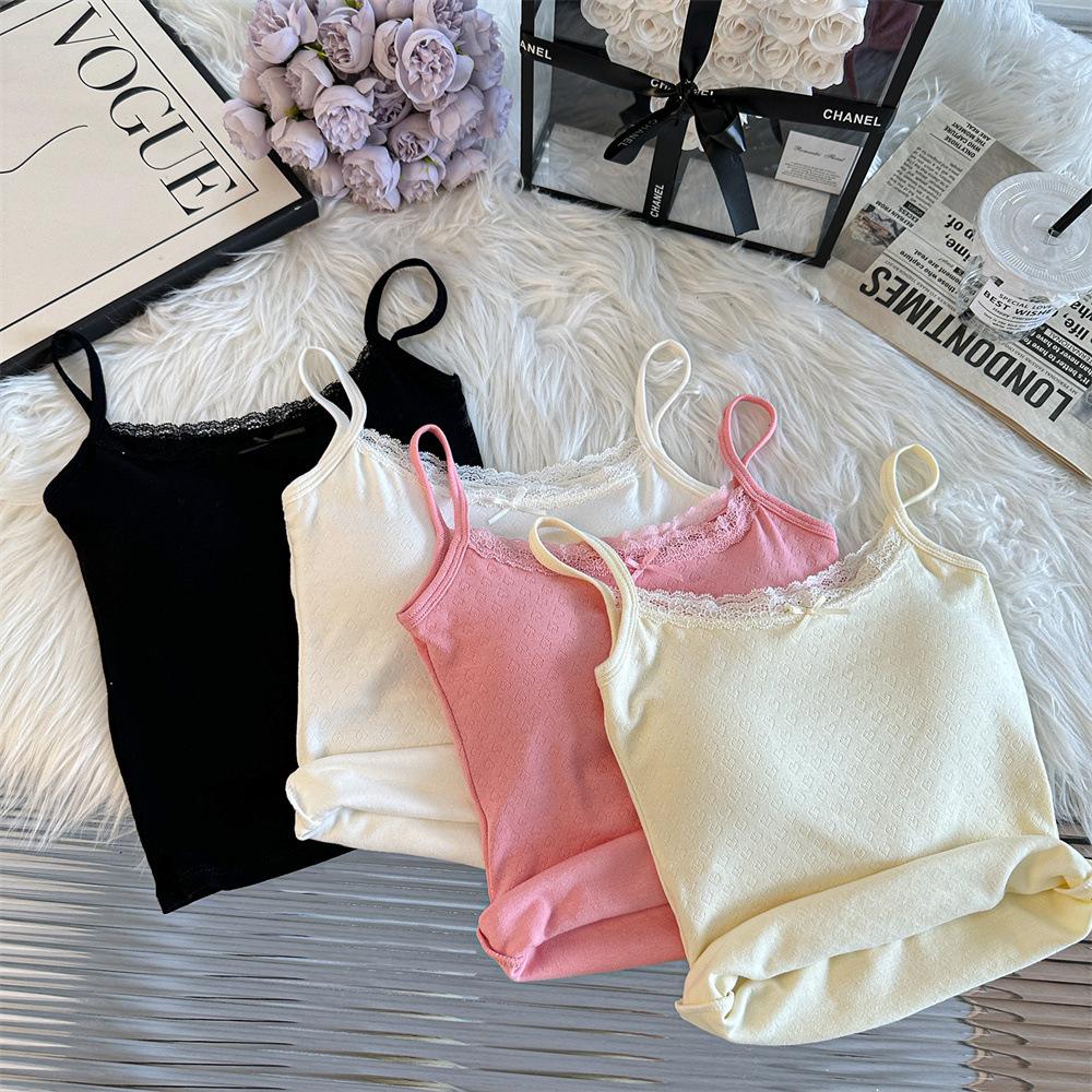 Pure Desire кружевной бант халтер топ женский носить длинный жилет внутри летний дизайн Sense of Niche Spice Girls