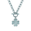 [G6312] - Silver 'Clover' Steel Necklace - 20x20 Mm