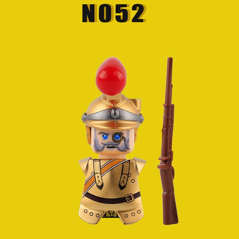 Medieval Napoleonic Knight Soldier Figures Building Blocks Miliatry War Infantry Guard Sword Cloak Flag Backpack Bricks Toy Gift