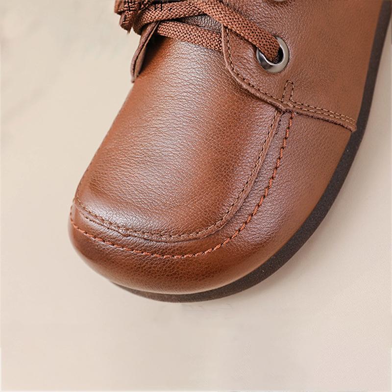 Винтажные простые оксфорды, женские туфли из натуральной кожи, туфли на плоской подошве, женские мокасины со шнуровкой для пожилых женщин, квадратные мокасины для вождения