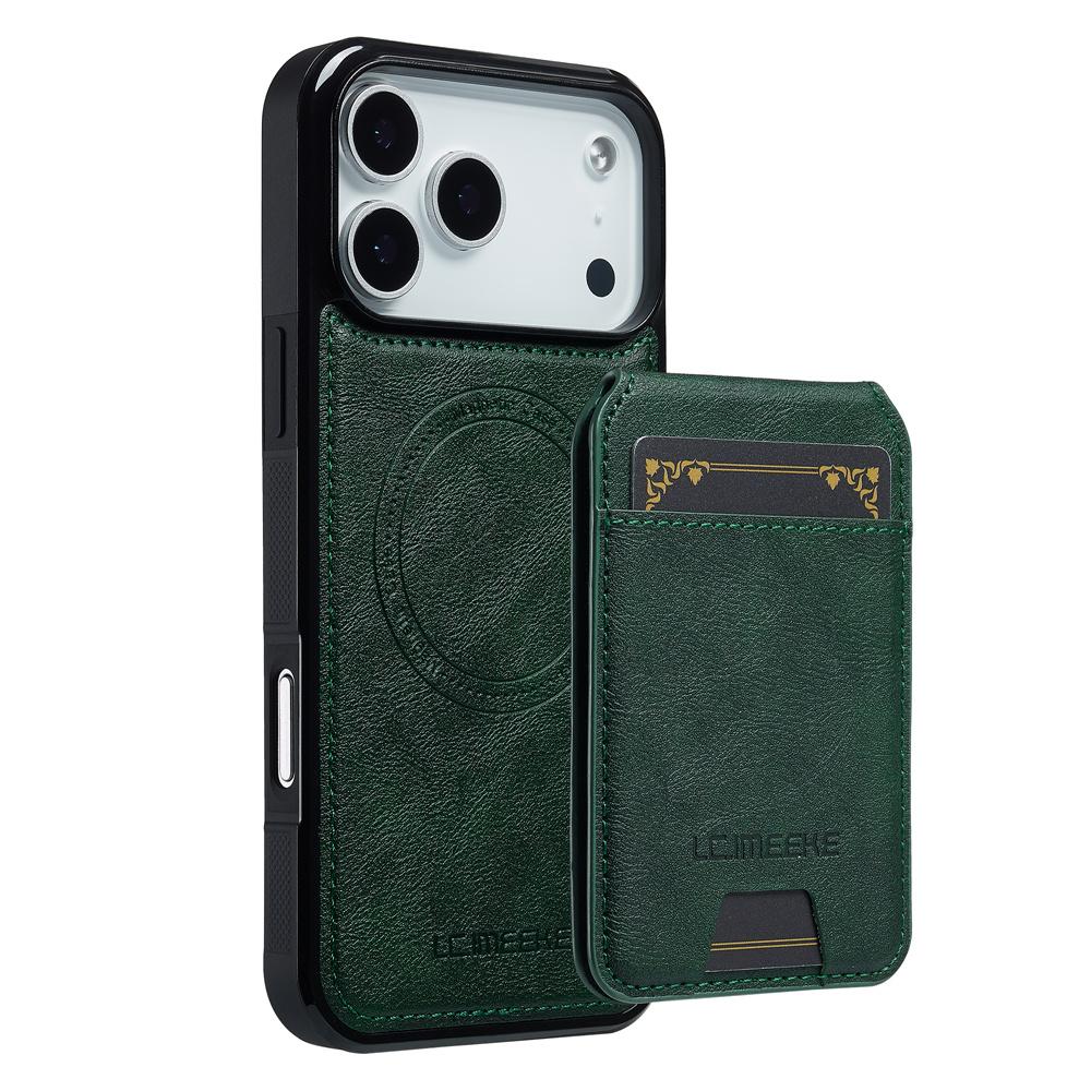 Съемный Чехол-Кошелек из Кожи с Магнитом для Карт для IPhone 17 Air 16E 16 15 14 11 Pro Max 13 12 Mini XS XR X 7 8 Plus Слот для Карт
