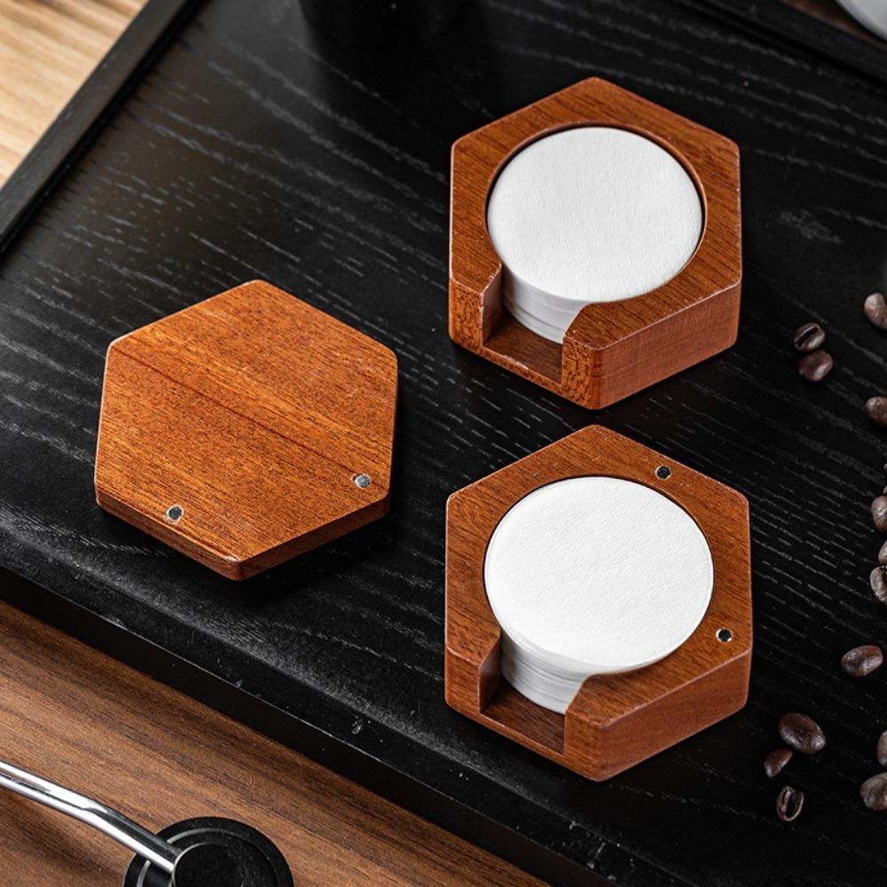 Solid Wood Coffee Filter Paper Storage Box Universal Coffee Filter Paper Holder  Gift