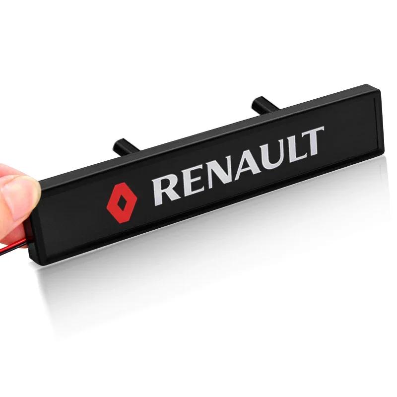 Car Decorative Light LED Front Hood Grille Emblem Badge Decor For Renault Megane 2 3 Duster Koleos Logan Clio Laguna Sandero R111