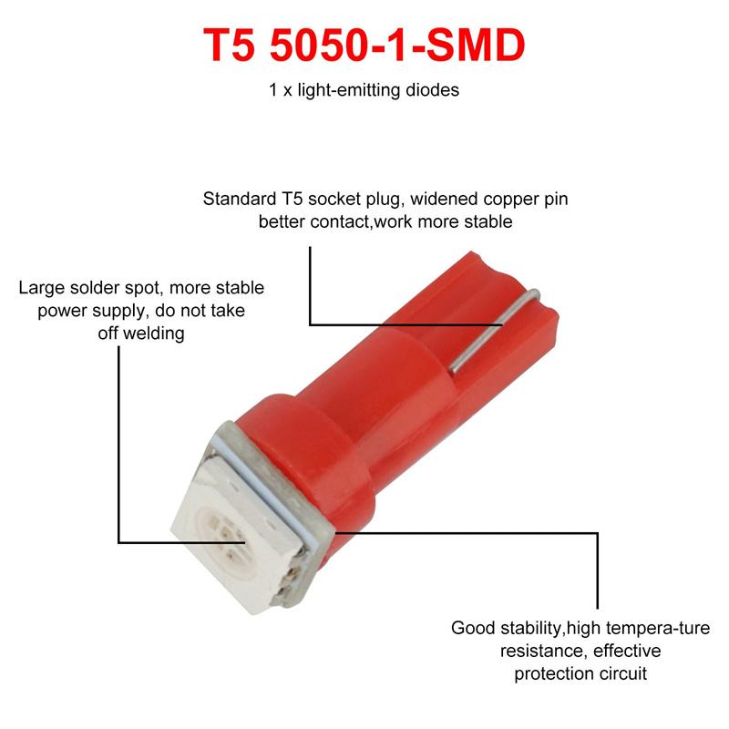 70 шт. T5 T10 5050-Smd Светодиодные лампочки для подсветки приборной панели спидометра