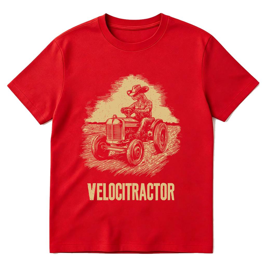VelociTractor Смешной Динозавр Трактор Графический Принт Футболка Унисекс Женская Одежда Мода Хлопок Оверсайз Короткий Рукав Футболки