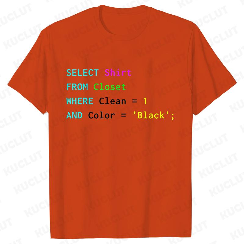 Retro Programmer Coding Database Print T-Shirt Loose Casual Men Women O-neck Short Sleeve Tees Fashion Brand Unisex T-shirts