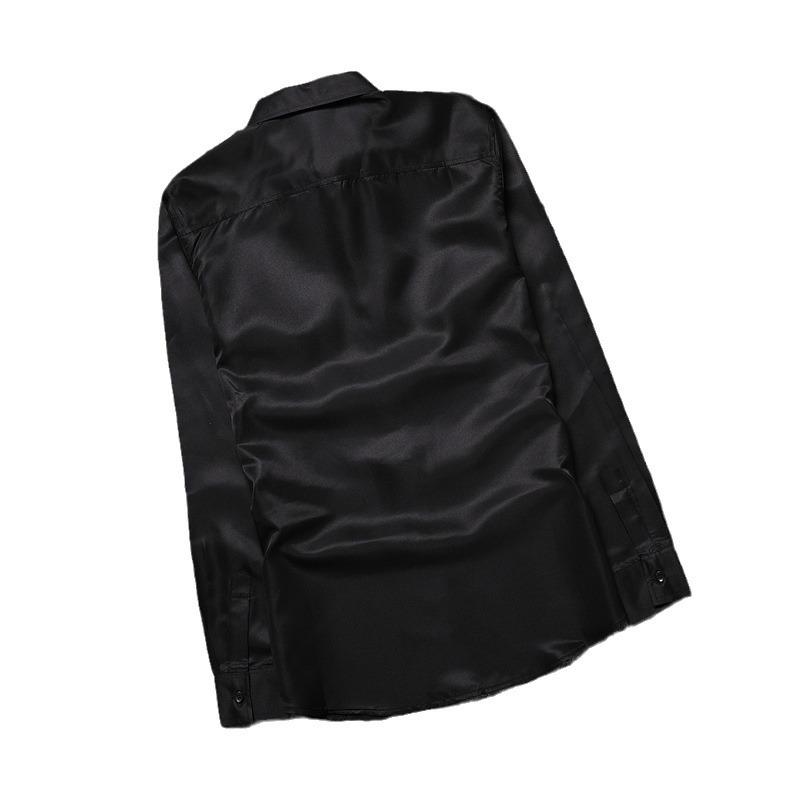 Мужская однотонная деловая рубашка с длинным рукавом - Весенняя коллекция 2020 г.