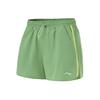 Li Ning Fitness Series Solid Color Mid Waist Comfortable Loose Straight Leg Sports Shorts Women Shorts Stone-Green AKSU462-4