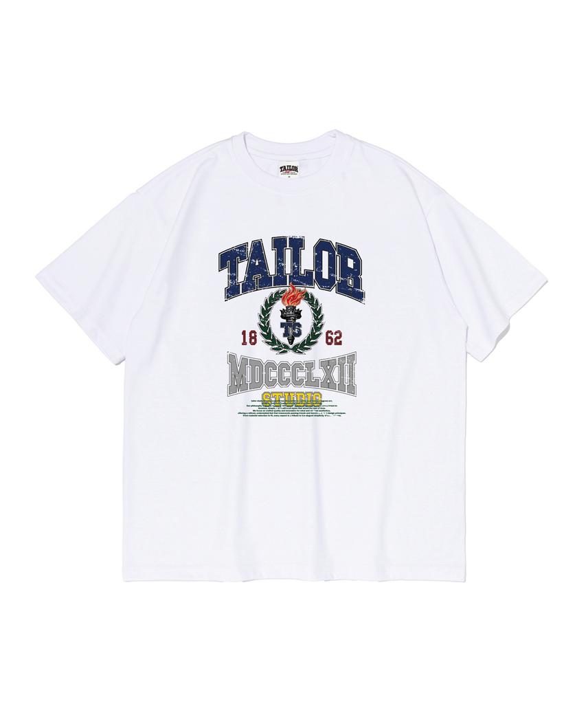 TAILOR STUDIO Тейлор Винтажный Герб Футболка с коротким рукавом (белый)