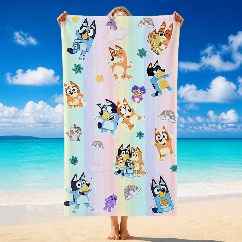 Bluey Quick Dry Microfiber Beach Towel Soft Absorbent Sand Resistant Towel For Beach Pool Travel Summer