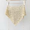 Bohemian Tassel Knitted Triangle Scarf Multi-functional Crochet Headscarf Hollow Shawl  Girl