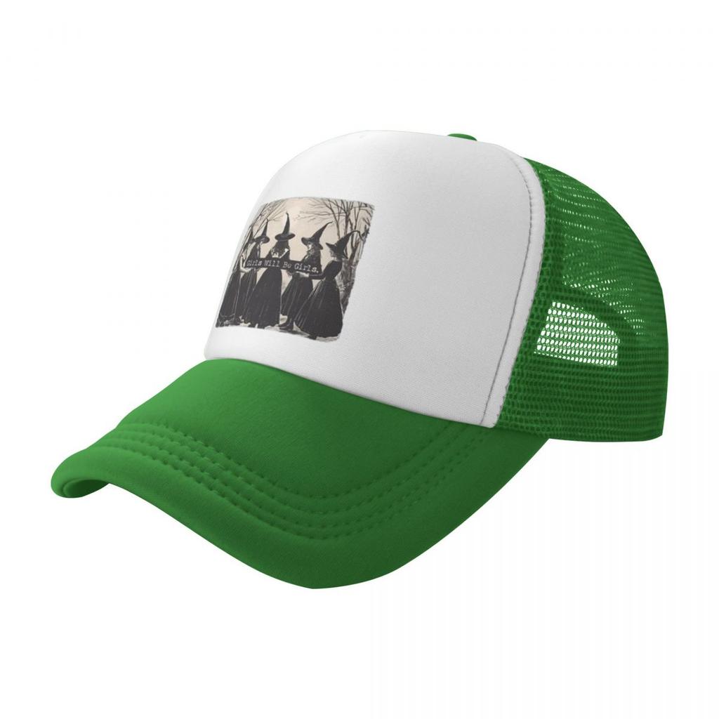 Hocus Pocus Girls Will Be Girls Witch Halloween Hiking Mesh Baseball Caps For Women Spring Female Beach Coquette Hat Trucker Cap