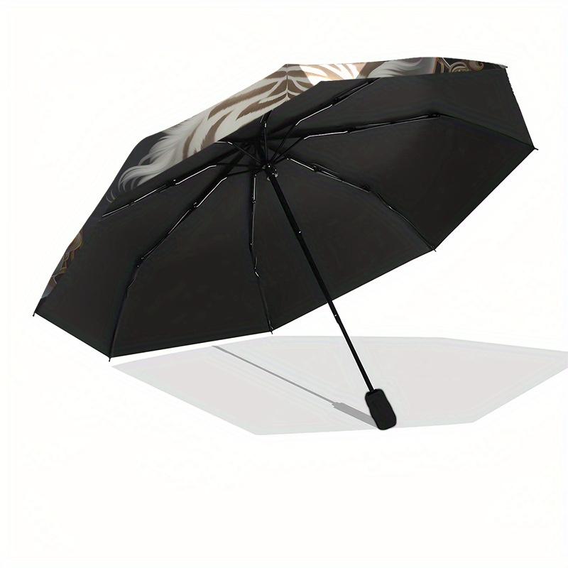 Elegant White Tiger Art Print - Luxury HomeDecor PosterUmbrella, Portable 3-Fold Compact Umbrella for Men & Women Gift