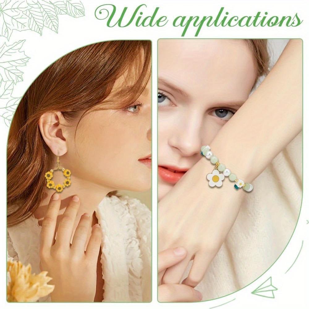 100/300/500 шт. Желтые и белые глиняные бусины в виде цветка маргаритки, бисерная нить, декоративные бусины, браслет своими руками, ожерелье, серьги, серьги