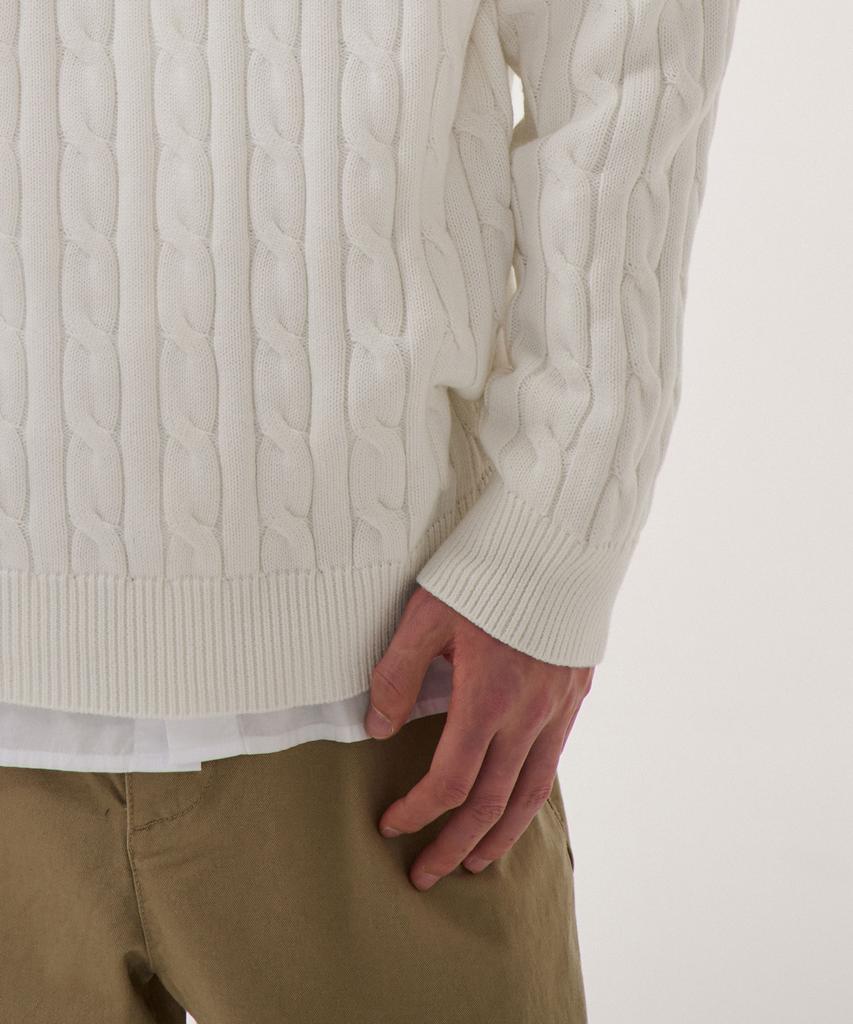 MUSINSA STANDARD Cotton Cable Crew Neck Knit [Ivory]