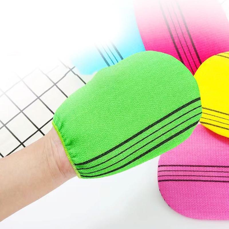 Случайный цвет мочалка-перчатка для ванны для эффективного отшелушивания Мягкая перчатка для глубокой очистки и полировки тела для ежедневного использования в душе