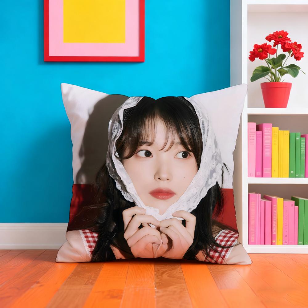 IU SINGER FASHION ACTOR Pillow Case Pillow Case Plush Fabric Soft Double Sided Print Home Sofa High Quality Cushion
