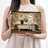 Сумка с цифровой печатью, тематика Хэллоуин, косметичка, прочная холщовая сумка на молнии для макияжа, портативная сумка для хранения канцелярских принадлежностей и повседневных вещей, милый органайзер