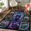 Motorcycle Art Compilation Pattern Rug Floor Mat for Living Room or Bedroom Soft and Comfortable Carpet a Gift for Birthday and Holiday.