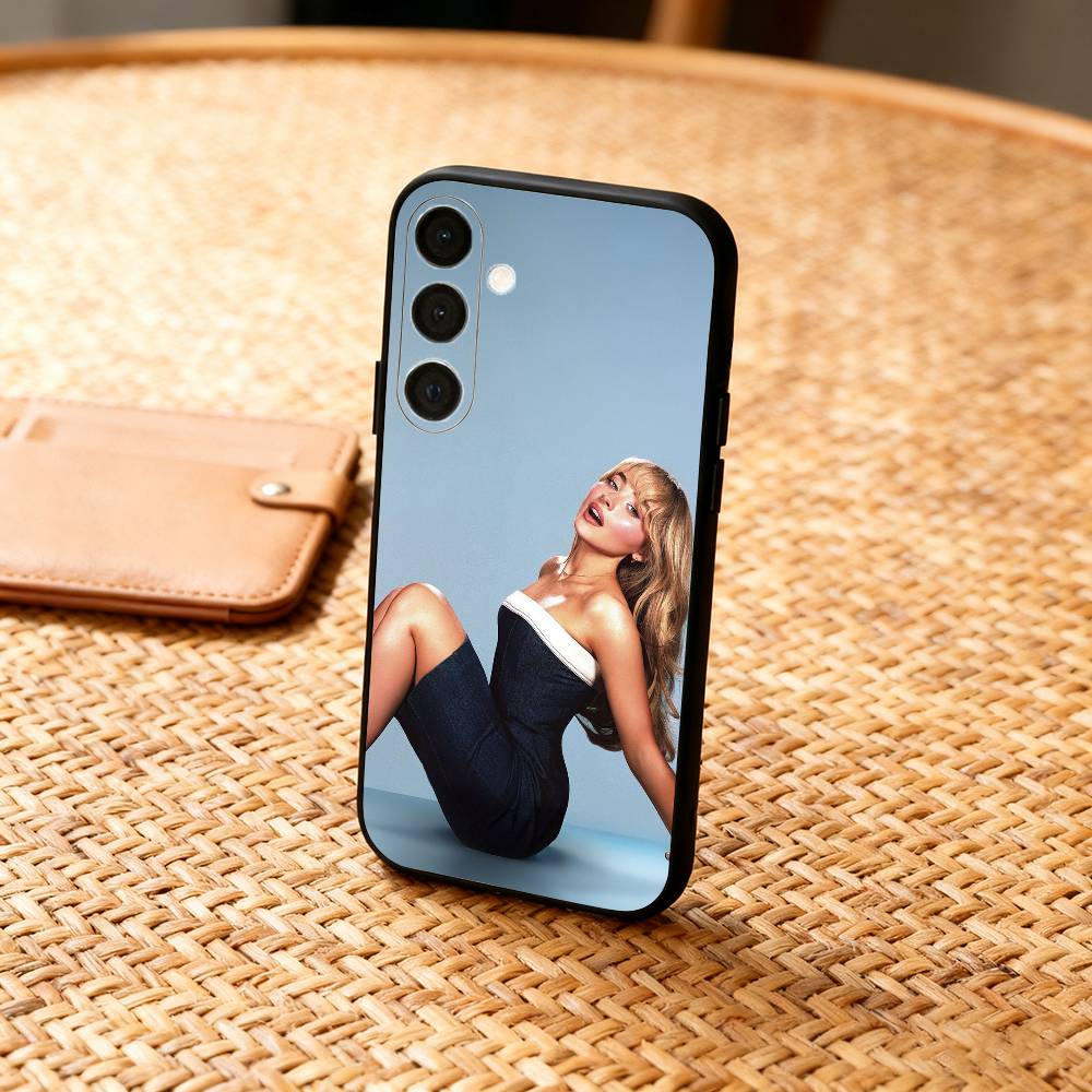 S-Sabrina Carpenter Singer Phone Case For Samsung A73,A21s,A22,A31,A32,A52,A53,A71,A80,Soft Black Shell