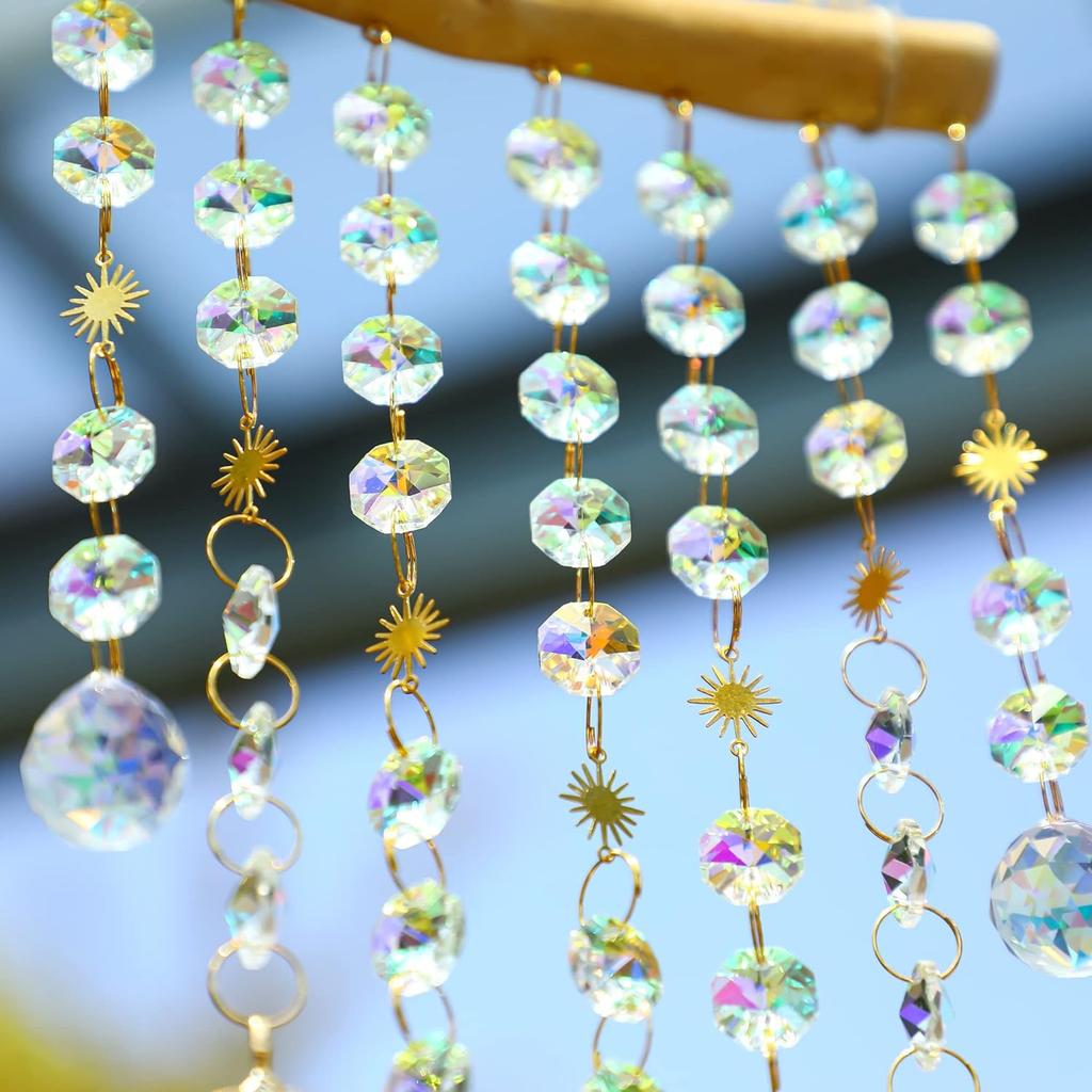 Fantasy Crystal Wind Chime Hanging Window Room Illusion Rainbow Hanging Wall Decoration Suncatcher Gift