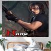 Personalized Resident Evil Leon S. Kennedy Background Tapestry,Custom Name Birthday Party,Multifunctional Wall Decoration for Home Decor,Various Occas