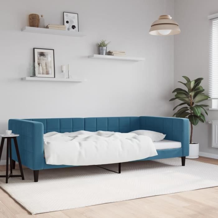 VidaXL Daybed Blue 100x200 Cm Velvet 354014