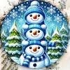 Винтажная синяя табличка на стену, круглая, металлическая, с снеговиками, Рождество, деревенский стиль, 2D арт-декор для дома, кухни, гостиной