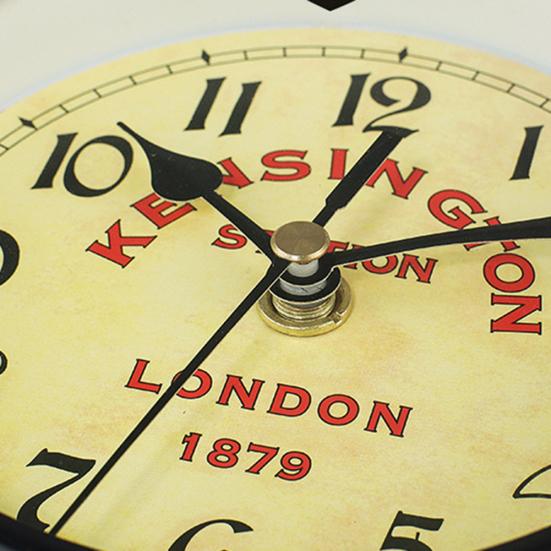 Retro Double Sided Iron Wall Bracket Clock Office Home Living Room Decoration