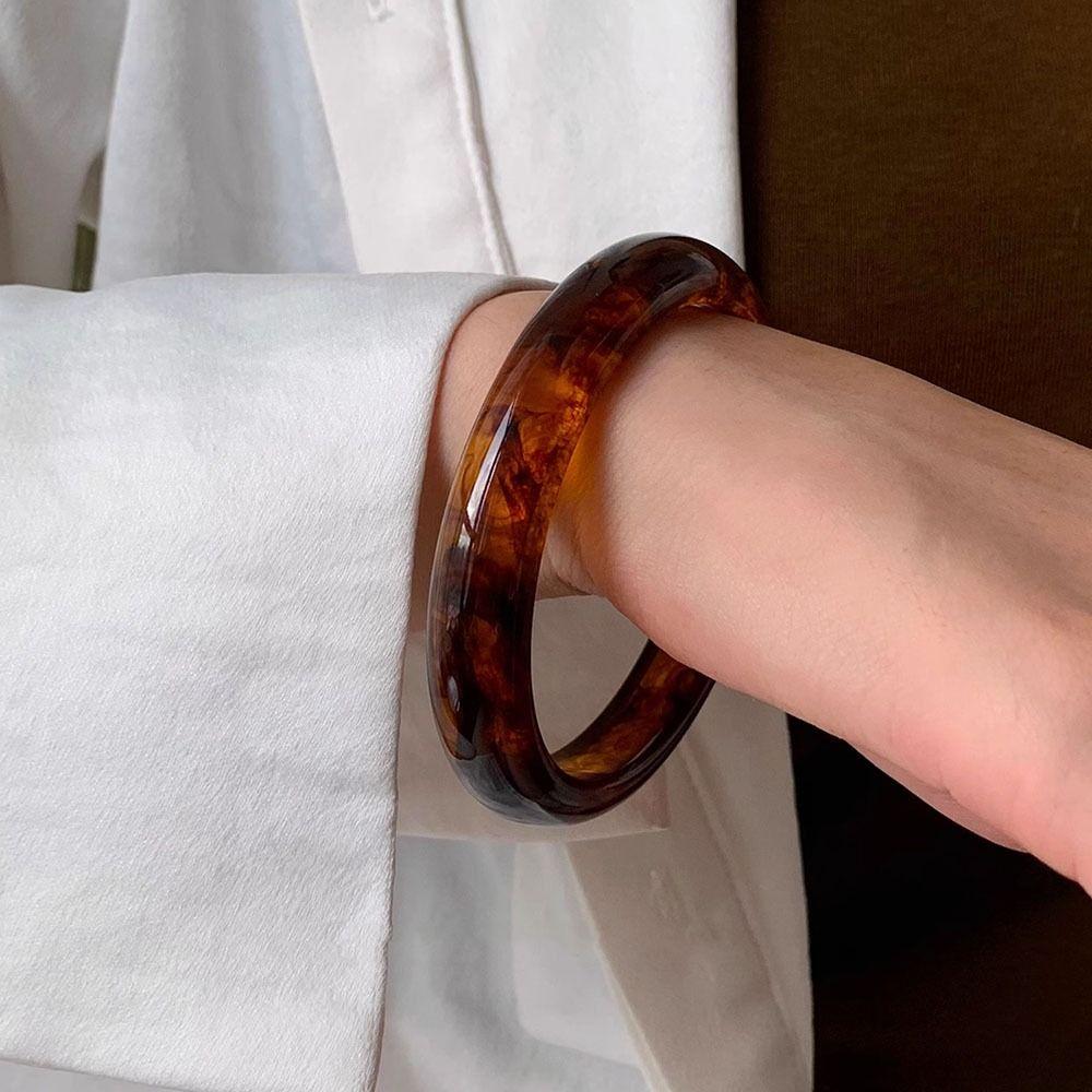 Браслеты из смолы в античном стиле, геометрические ретро-кольца для рук, креативные массивные браслеты для женщин